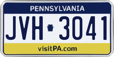 PA license plate JVH3041