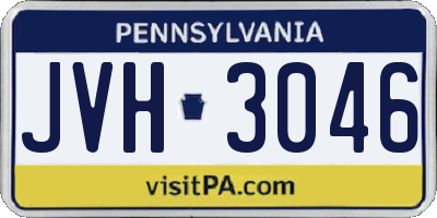 PA license plate JVH3046