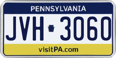 PA license plate JVH3060