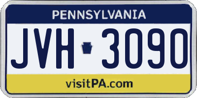 PA license plate JVH3090