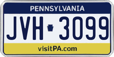 PA license plate JVH3099
