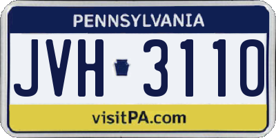 PA license plate JVH3110