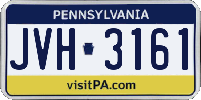 PA license plate JVH3161