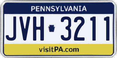 PA license plate JVH3211