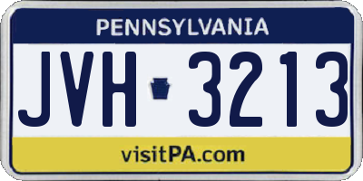 PA license plate JVH3213