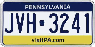 PA license plate JVH3241