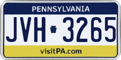 PA license plate JVH3265
