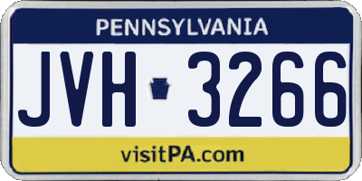 PA license plate JVH3266
