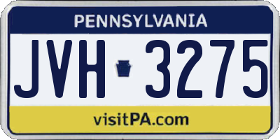 PA license plate JVH3275