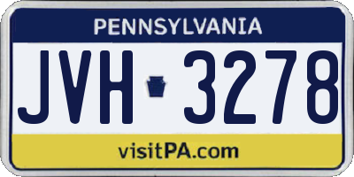 PA license plate JVH3278