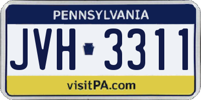 PA license plate JVH3311