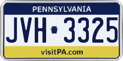 PA license plate JVH3325