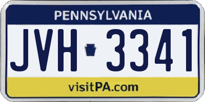 PA license plate JVH3341
