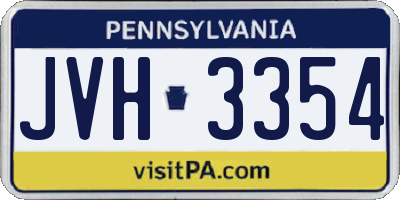 PA license plate JVH3354