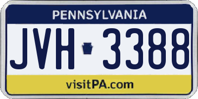 PA license plate JVH3388