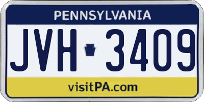 PA license plate JVH3409