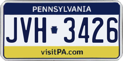 PA license plate JVH3426