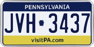 PA license plate JVH3437