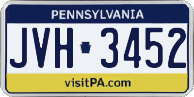 PA license plate JVH3452