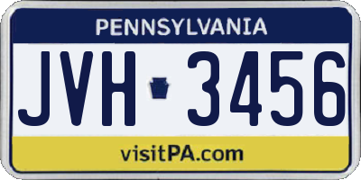 PA license plate JVH3456