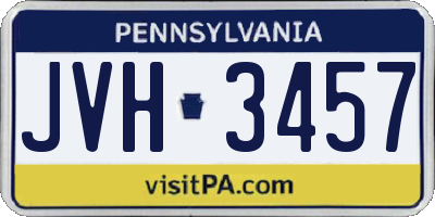 PA license plate JVH3457