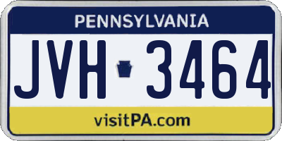 PA license plate JVH3464