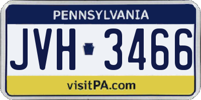 PA license plate JVH3466