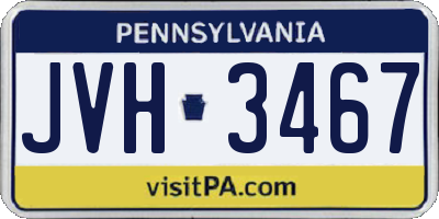 PA license plate JVH3467