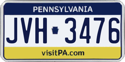 PA license plate JVH3476