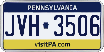 PA license plate JVH3506
