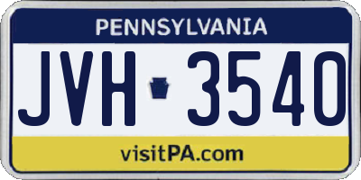 PA license plate JVH3540