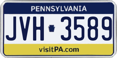 PA license plate JVH3589