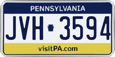 PA license plate JVH3594