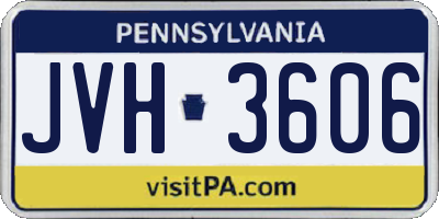 PA license plate JVH3606