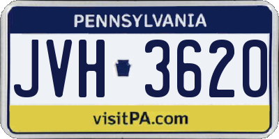 PA license plate JVH3620