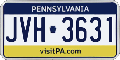PA license plate JVH3631
