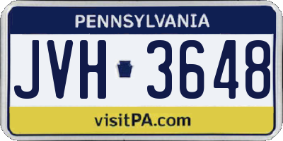 PA license plate JVH3648