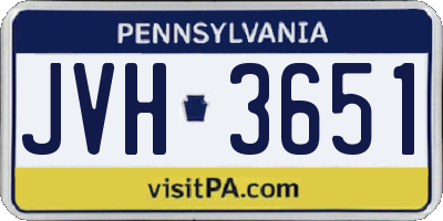 PA license plate JVH3651