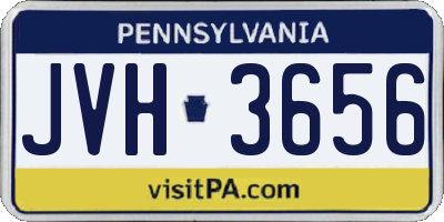 PA license plate JVH3656