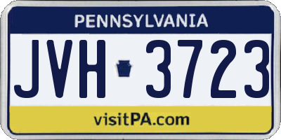PA license plate JVH3723