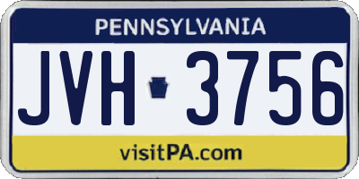 PA license plate JVH3756