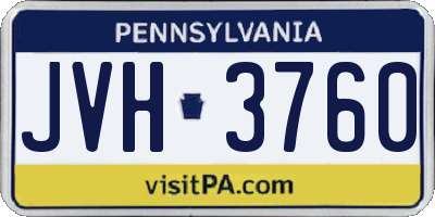 PA license plate JVH3760