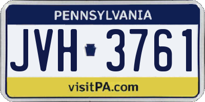 PA license plate JVH3761