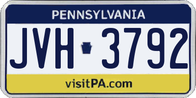 PA license plate JVH3792
