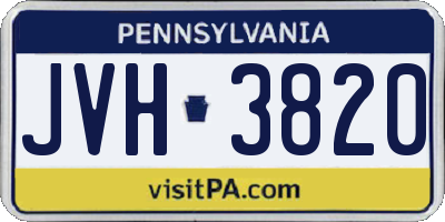 PA license plate JVH3820