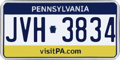 PA license plate JVH3834