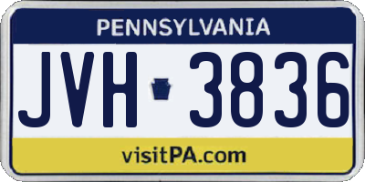 PA license plate JVH3836