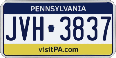 PA license plate JVH3837