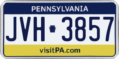 PA license plate JVH3857