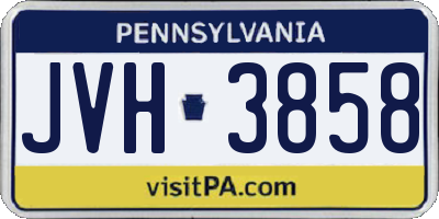 PA license plate JVH3858
